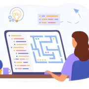 Animator Online Seorang animator online sedang membuat animasi digital di laptop menggunakan tablet grafis di ruang kerja rumah yang kreatif.